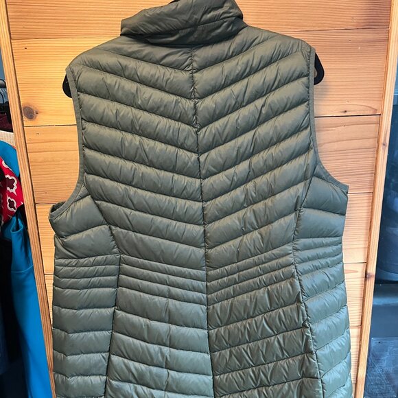 Lands' End Long Down Vest Sage Green XL - Picture 7 of 9